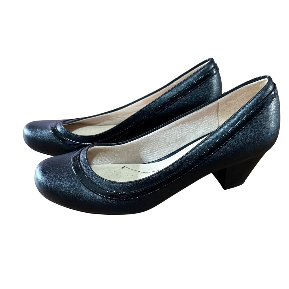 LifeStride Ricki‎ Pumps Women 8M Black Excellent Soft System Comfort Block Heel